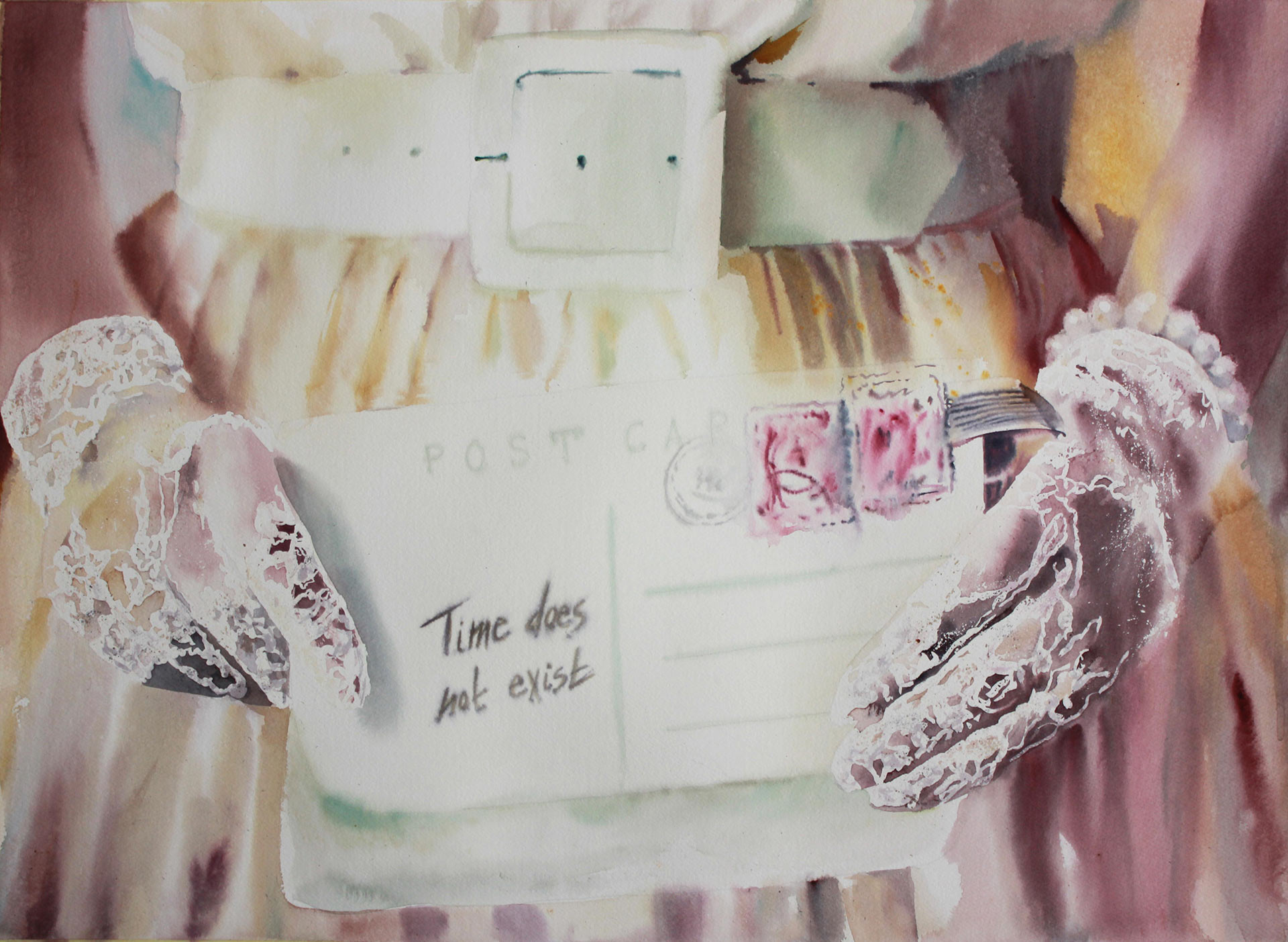 Time does not exist 56x75 acquerello su carta