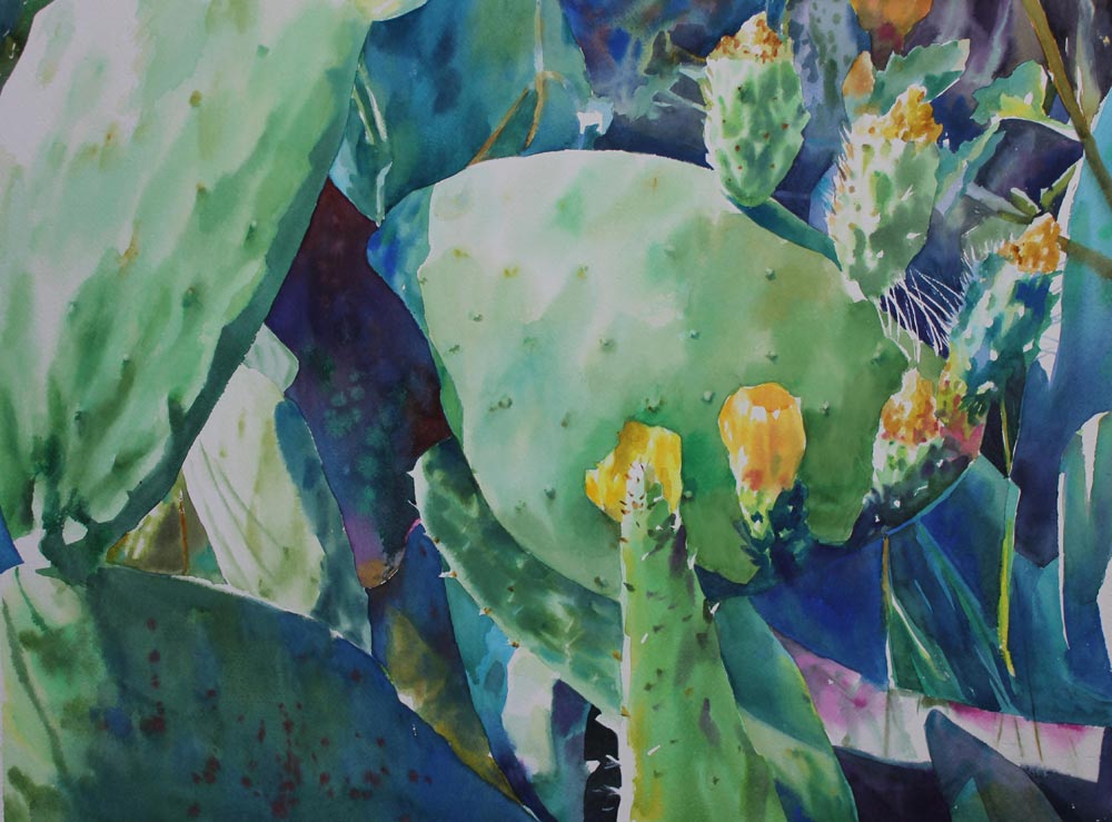 Cactus, 56x75, acquerello su carta, 2015